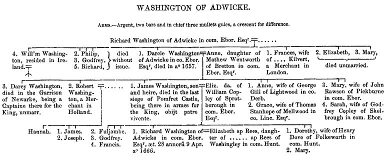 Pedigree of Washington of Adwick